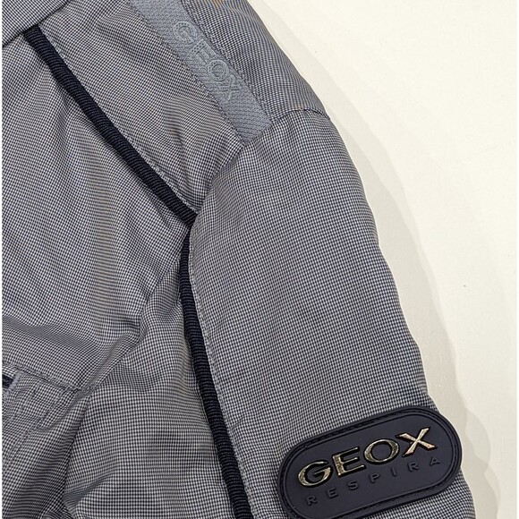 Geox Respira Blue Gray Neutral Bomber Jacket Coat Fall Winter Layer Boys Size 4 - Picture 7 of 8